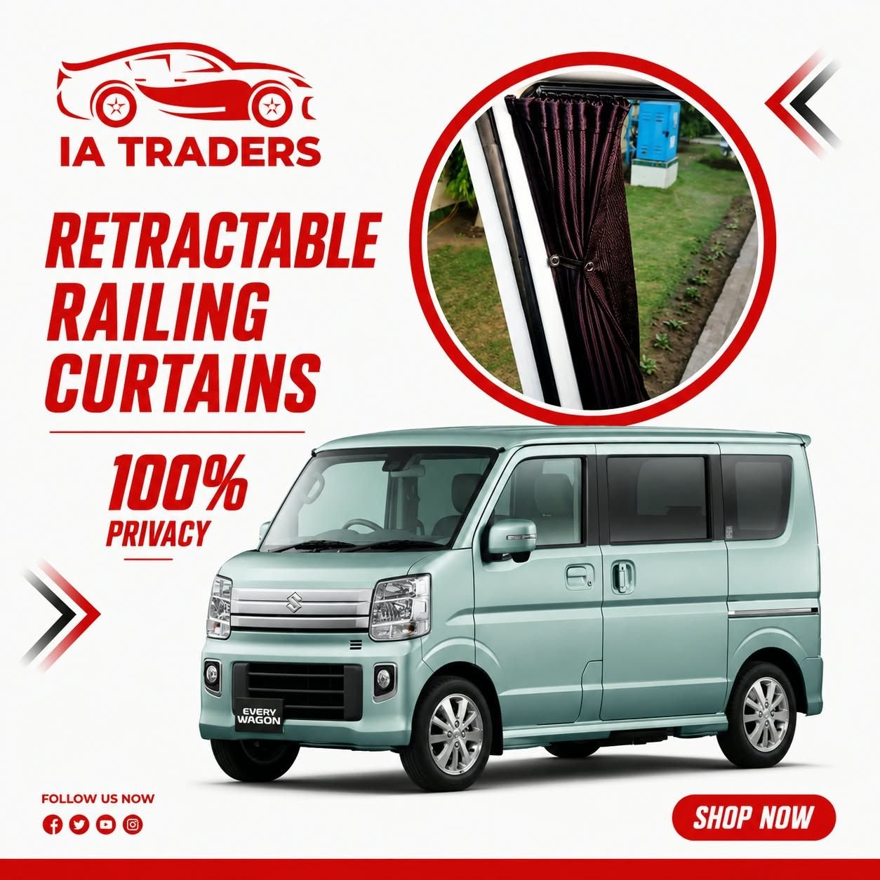 Retractable Railing Curtains — Suzuki Every 2015-22