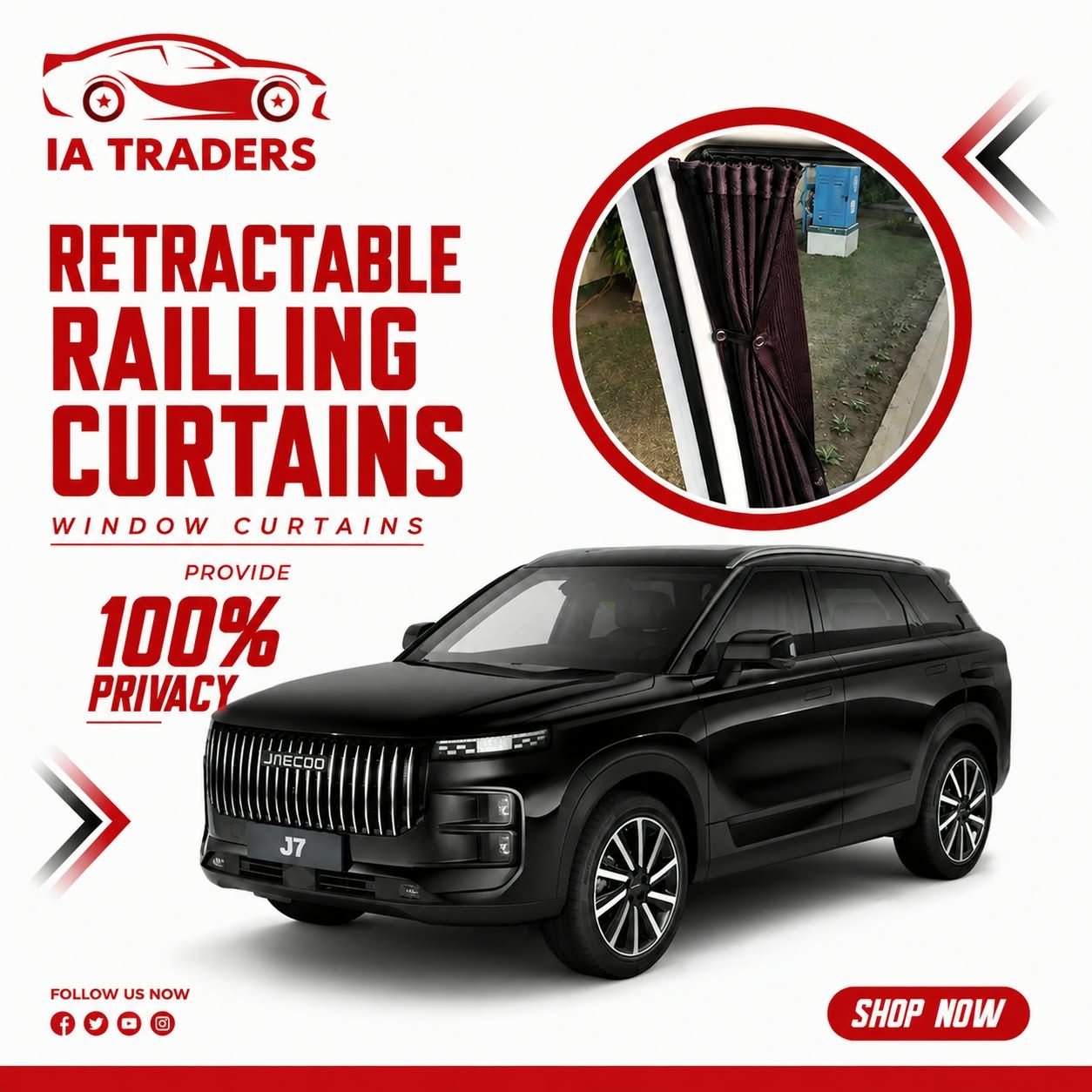 Retractable Railing Curtains — JAECOO J5