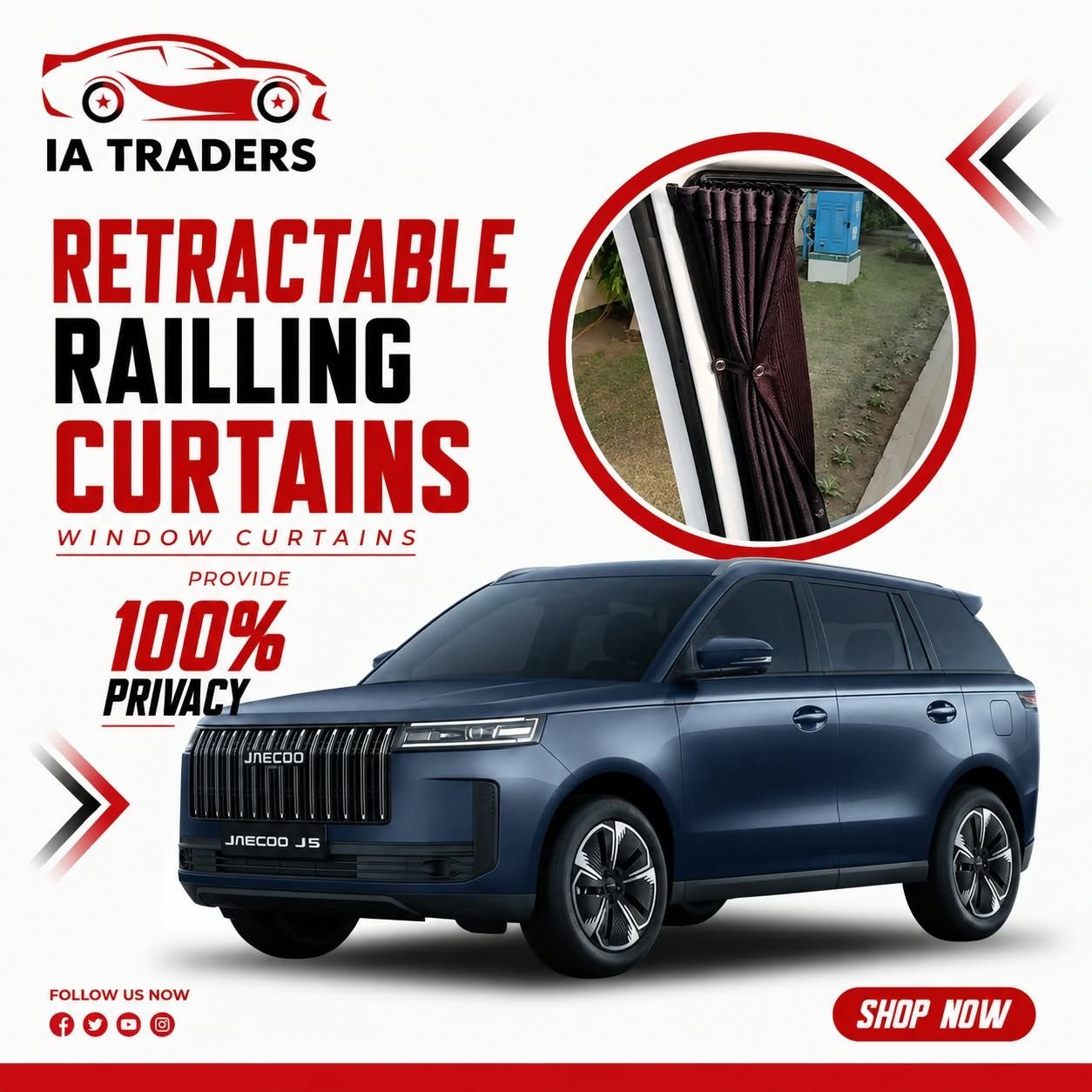 Retractable Railing Curtains — JAECOO J7